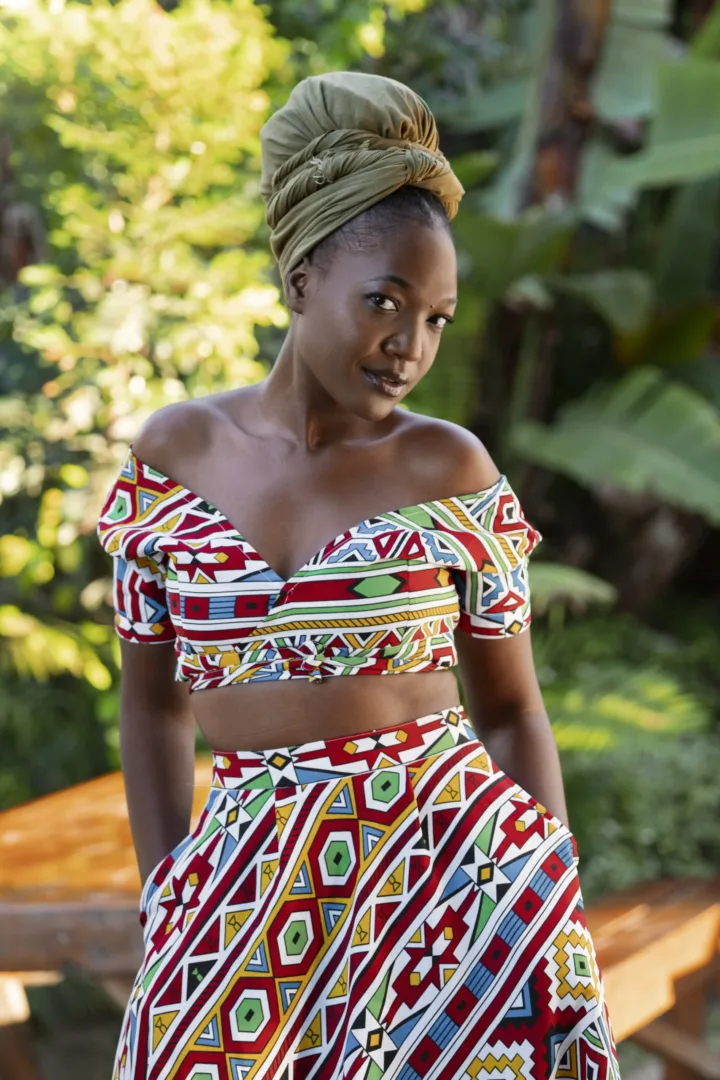 femme tissu original ensemble