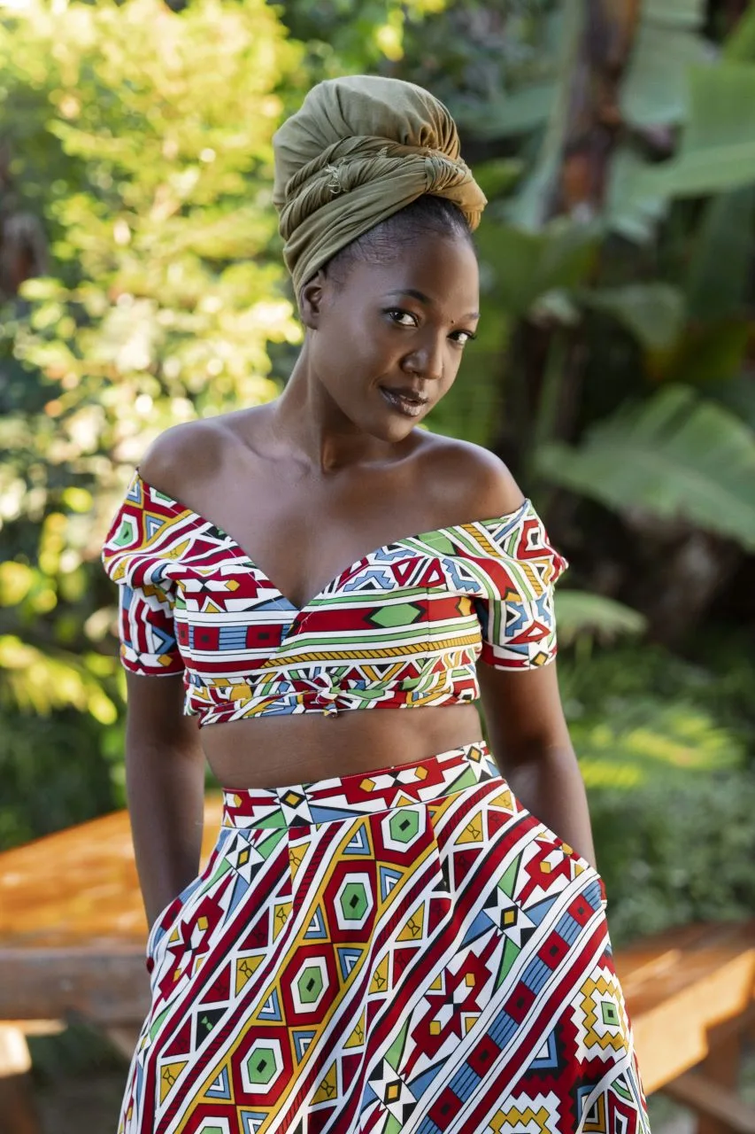 ensemble crop top jupe pagne